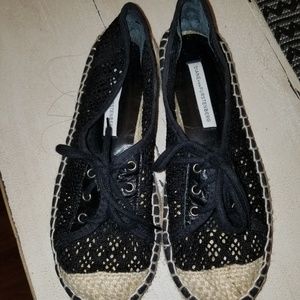 Dvf Tareena Black Salema Fabric Espadrilles